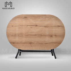 Table Pliante - Ovale138x85 CM
 Peinture Socle-Noir Brillant Couleur-Rivera