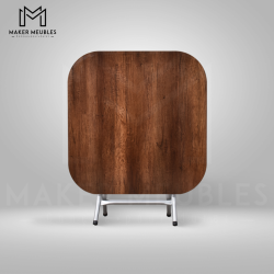 Table Pliante - 90x90 CM
 Peinture Socle-Gris Argent Couleur-barok