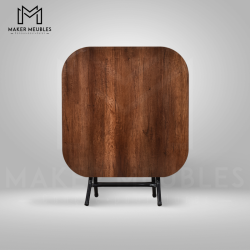 Table Pliante - 90x90 CM
 Peinture Socle-Noir Brillant Couleur-barok