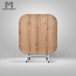 Table Pliante - 90x90 CM
 Peinture Socle-Gris Argent Couleur-Rivera