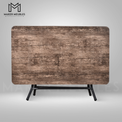 Table Pliante - 123x80 CM
 Couleur-Intik Peinture Socle-Noir Brillant
