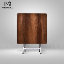 Table Pliante - 80x80 CM
 Peinture Socle-Gris Argent Couleur-barok