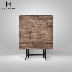 Table Pliante - 80x80 CM
 Couleur-Intik Peinture Socle-Noir Brillant