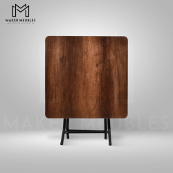 Table Pliante - 80x80 CM
 Peinture Socle-Noir Brillant Couleur-barok