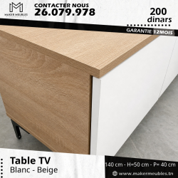 Table TV
 Couleur-Sonema Dimension-Largeur 140 cm / Hauteur 50 cm / Profondeur 40 cm