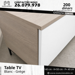Pack Table TV + Porte Chaussures- Gris