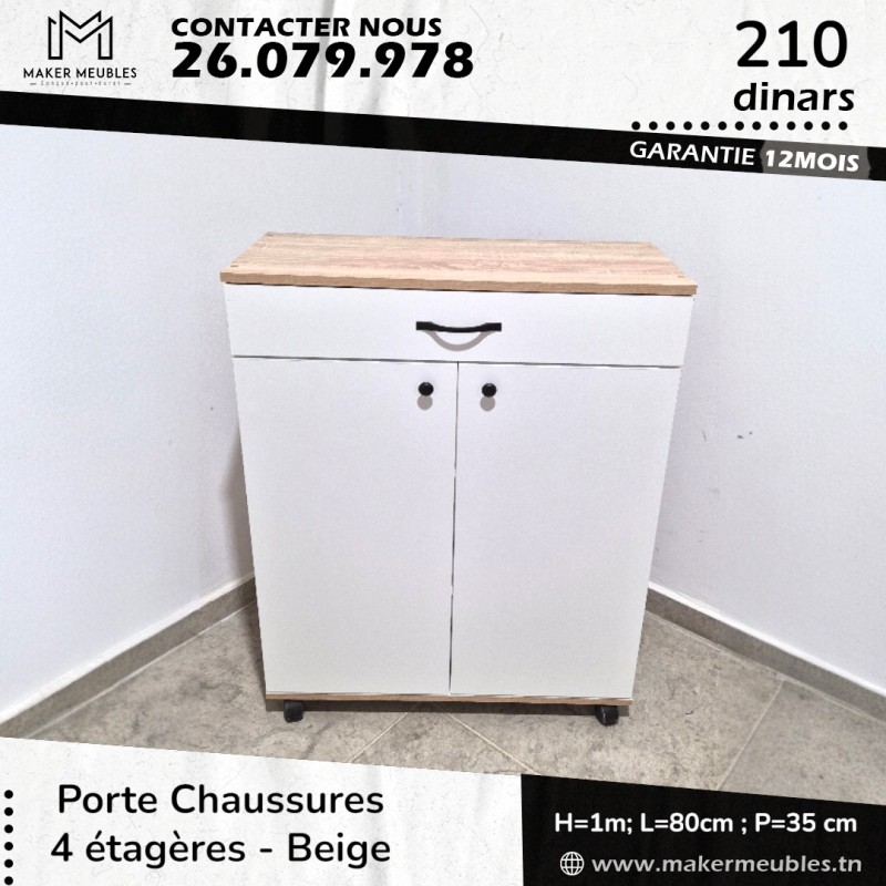 Pack Table TV + Porte Chaussures- Beige