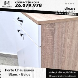 Pack Table TV + Porte Chaussures- Beige
