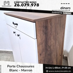 Pack Table TV + Porte Chaussures- Marron
